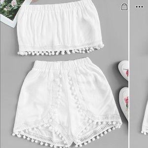 tube top shorts set